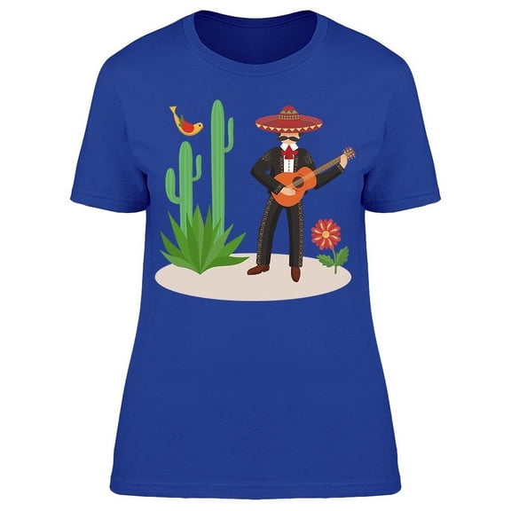 Mariachi Guitar Cactus Agave T-Shirt Women -Image by Shutterstock, Female x-Large