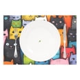 thumbnail image 2 of Cats Full 12×18 inch Placemats Heat Resistant Washable Foldable Rectangular Placemats Set Decoration Indoor Outdoor for Kitchen Dining Table 6PCs, 2 of 8
