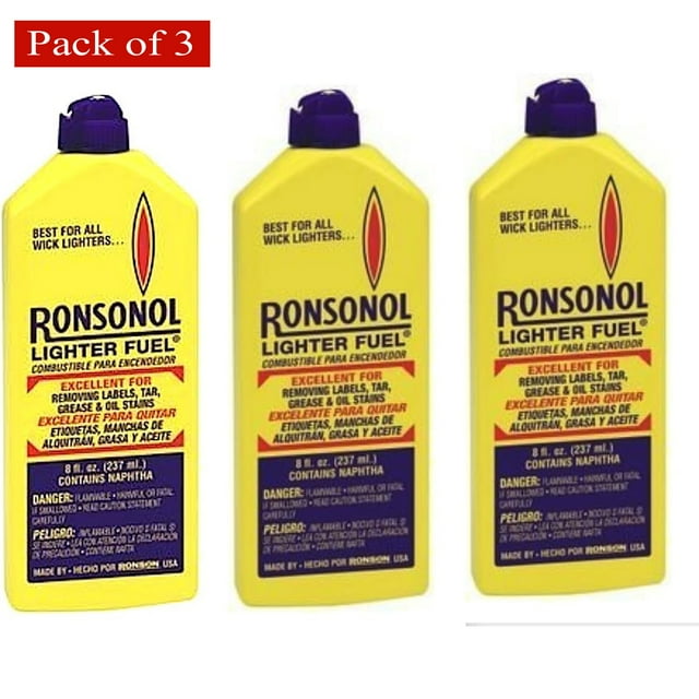 Pack of 3 Bottles Ronsonol 8 Oz Best Lighter Fluid These Are The Big Bottles!