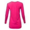 thumbnail image 3 of A2Y Women's Basic Solid Soft Cotton Long Sleeve Crew Neck Top Shirts Hot Pink 1XL, 3 of 3