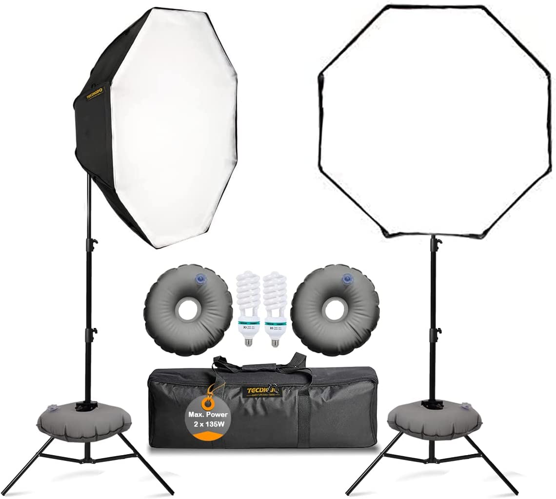 135W Octagonal Softbox Lighting Kit,Photography Lighting Video Studio