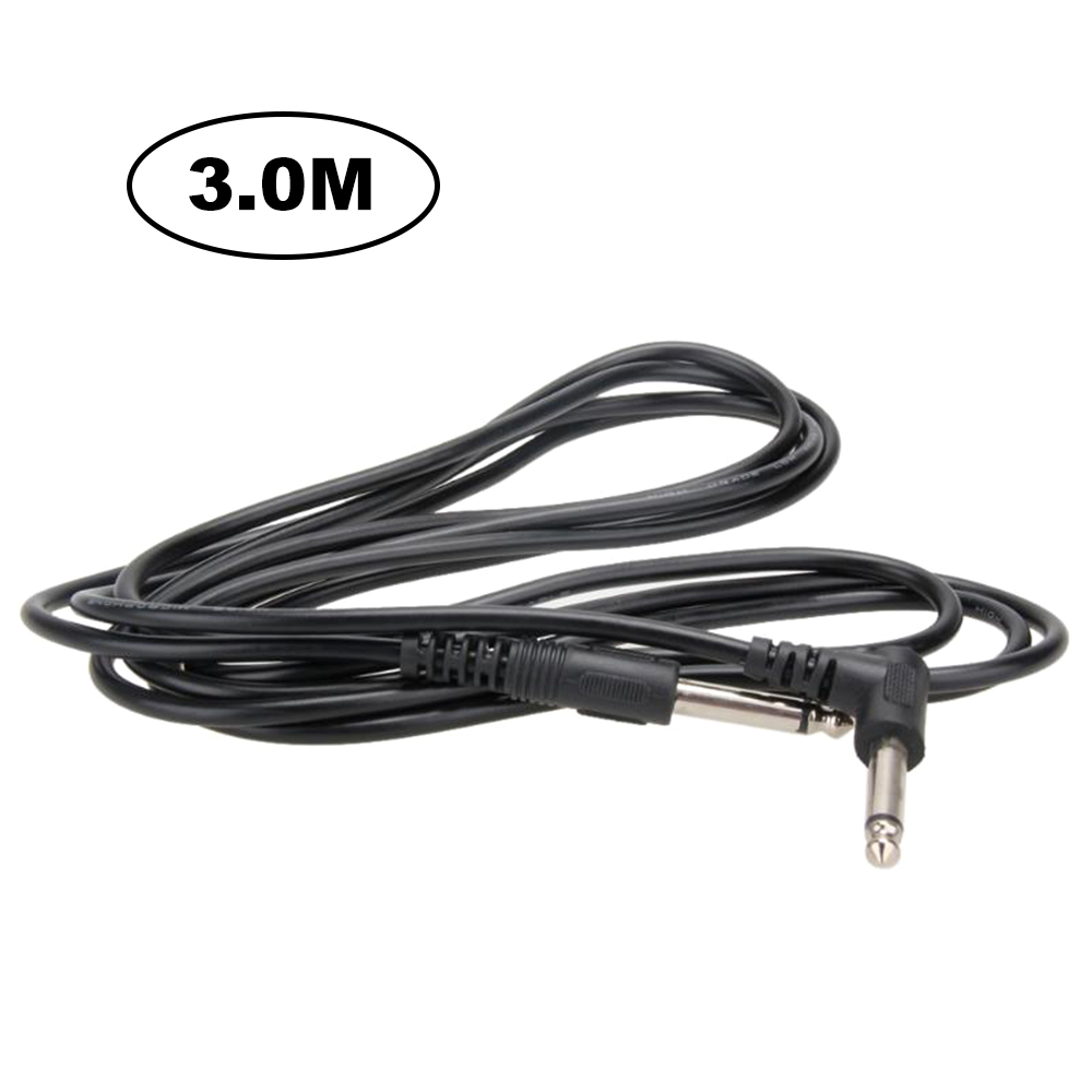 3.0m Electric Guitar Cable Bass Amplifier Noise Reduction Audio Cable Straight to Right Angle