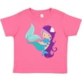 thumbnail image 3 of Inktastic Cute Mermaid, Little Mermaid, Purple Hair, Dolphin Girls Toddler T-Shirt, 3 of 5