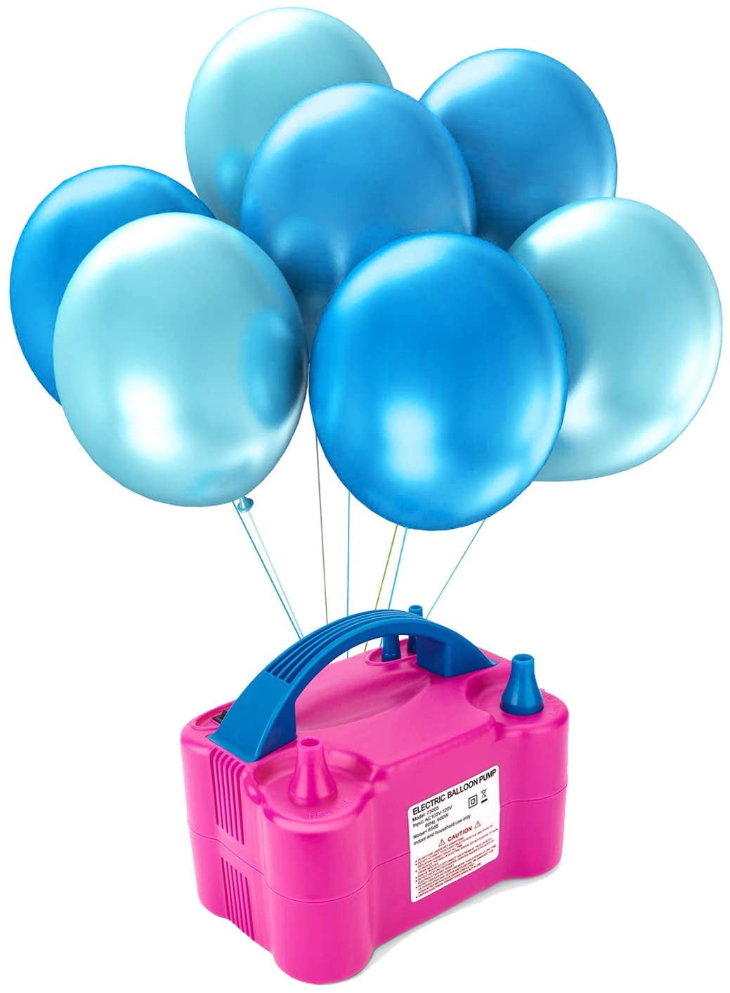  Electric Balloon Pump,QIPUMP 110V 600W Balloon Blower Inflator  Dual Nozzle Air Pump Balloons Inflator for Decoration, Party, Sport,Gifts:2  Balloon Tying Tools,Blue : Sports & Outdoors