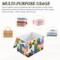 thumbnail image 6 of Yayeee Collapsible Cube Storage Bin with Lid Fabric Closet Decorative Basket with Handles, Abstract Plants, 6 of 7