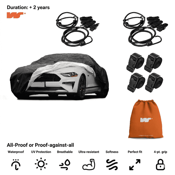Deluxe Waterproof Car Cover by Wagen Covers – Indoor & Outdoor Protection, Cable Lock, Soft Fleece Lining, Sedan M