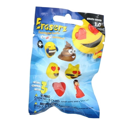 Fun 2 Play Toyz - Emoji Erasers - Blind Pack (3 Random Emoticon Erasers)