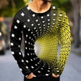 thumbnail image 2 of BJUTIR Mens Fashion Tops Casual Sports Abstract Digital Printing Round Neck T Shirt Long Sleeve Top, 2 of 5