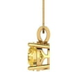 thumbnail image 3 of Clara Pucci 14K Yellow Solid Hypoallergenic Gold 3Ct Natural Citrine Round Brilliant Cut Solitaire Designer Necklace Pendant For November, 3 of 6