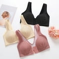 thumbnail image 4 of Huanledash Push Up Wide Shoulder Straps Women Bra Wireless Front Closure 3/4 Cup Sexy Bra for Daily Wear, 4 of 8
