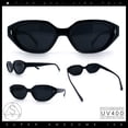 thumbnail image 2 of Retro Vintage Style Hipster Beveled Plastic Geometric Cat Eye Sunglasses All Black, 2 of 8