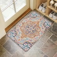 thumbnail image 4 of Retro Door Mat, 17 X 30 Inch Boho Pink Vintage Carpet Welcome Doormat Decorative Home Floor Mat, Non Slip Rubber Back and Strong Water Absorption for Outdoor Indoor Entrance Decor, 4 of 6