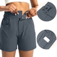 thumbnail image 7 of Women's Hiking Cargo Shorts Quick Dry with Pockets Work Golf Short Lightweight Outdoor Active Summer for Women Gray, 7 of 7