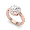 thumbnail image 2 of 1.20 CT Moissanite Round Engagement Halo 925 Sterling Silver Rose Vermeil Ring VVS1 Clarity, 2 of 5