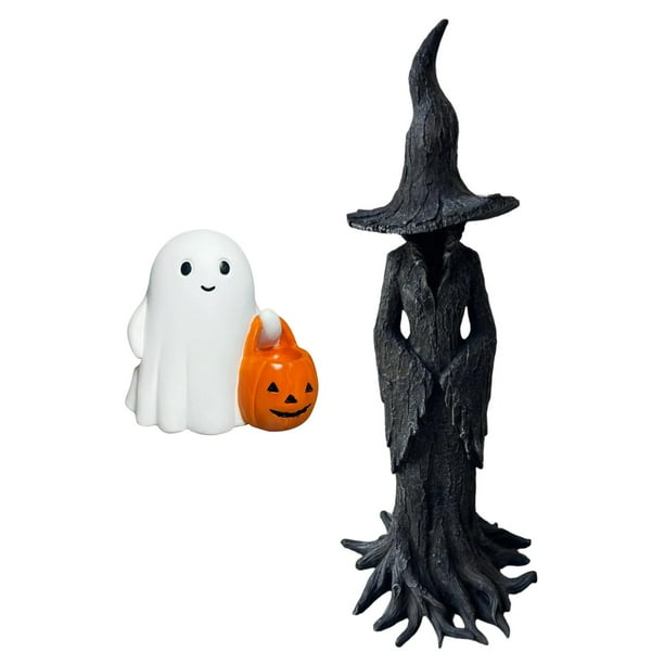 Figura de bruja,Figuras de decoración de Halloween Bruja Fantasma,Estantería de estatuas decorativas de escritorio,Colección de estatuas,regalos de Halloween,arte y artesanía,Adornos de