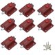 thumbnail image 1 of Cierre deslizante de seguridad con botón de resorte automático para gabinetes, pestillos de puertas interiores y exteriores, ventanas, gabinetes, dormitorio, baño, 8 piezas (rojo), 1 of 5