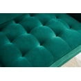 JULYFOX Emerald Green Velvet Loveseat Sofa, Mid Century, 71 inch