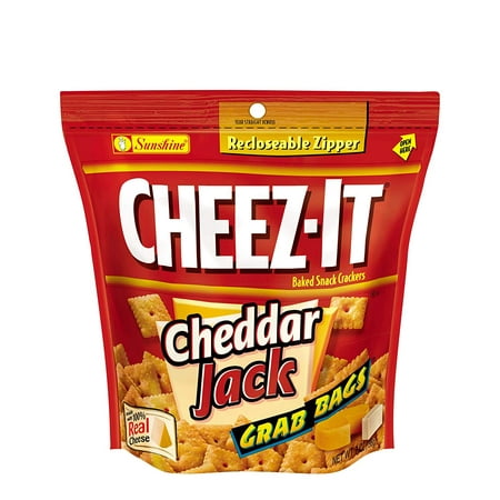 Baked Snack Crackers, Cheddar Jack, 7-Ounce Grab Bags (Pack of 6)