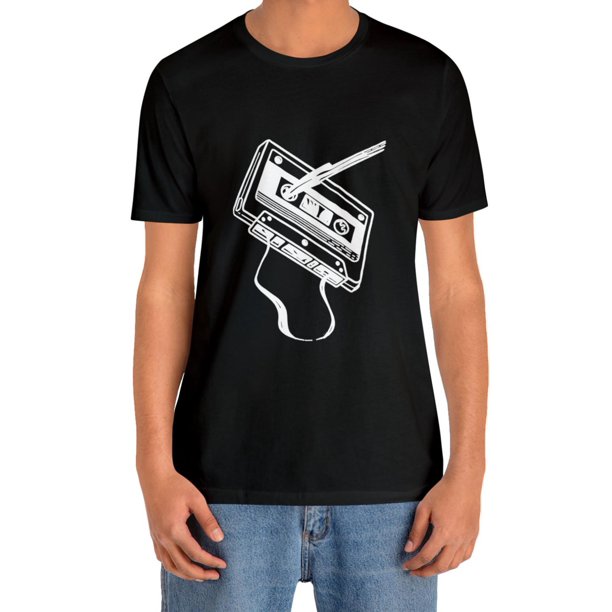 Playera Para Hombre - T-shirtMen's Fashion Tape Print Sports T-shirt, Casual Stretch Round Neck Shirt For Summer Tee For Adult, Men, Women, Teen, Teenager, Adolescent, YouthFather's Day, Mother's D