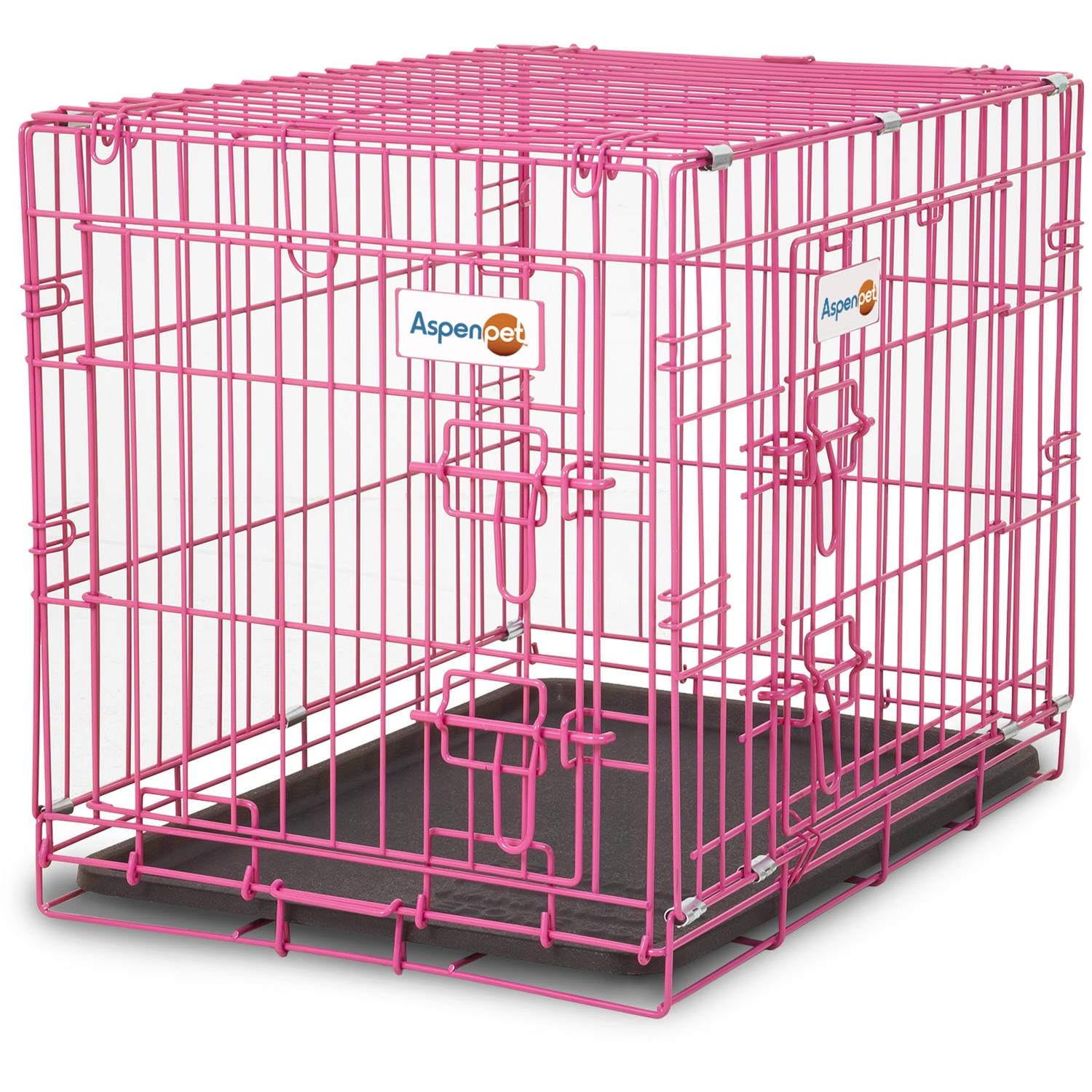 Balacoo Metal Dog Crate Cage with Toilet for Small Medium Dog Cat Cage Rabbit Puppy Pet Pink 35cmï¼‰ 