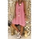 thumbnail image 2 of Vestido de mujer con cuello en V, ropa de verano de encaje, vestido sin mangas sexy de talla grande, rosa, XXL Methold AP002065-13, 2 of 6