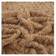 thumbnail image 3 of Tache Caramel Brown Faux Fur Throw Blanket - Geometric Embossed Super Soft Warm Fluffy White Plush - 50" x 60", 3 of 8