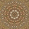 thumbnail image 1 of Ahgly Company Machine Washable Indoor Square Transitional Yellow Orange Area Rugs, 5' Square, 1 of 7