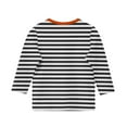 thumbnail image 5 of Jinhomg Cute Striped Shirt for Girls Lightweight Comfy 3/4 Sleeve Crew Neck Tops Toddler Kids Casual Spring Summer Tunics Daily Wear Black A-, 5 of 6