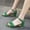 Green, variant on AXXD Women Black Sandals Summer Casual Round-toe Sandals Middle Heel Chunky Heel Metal Buckle Sandals