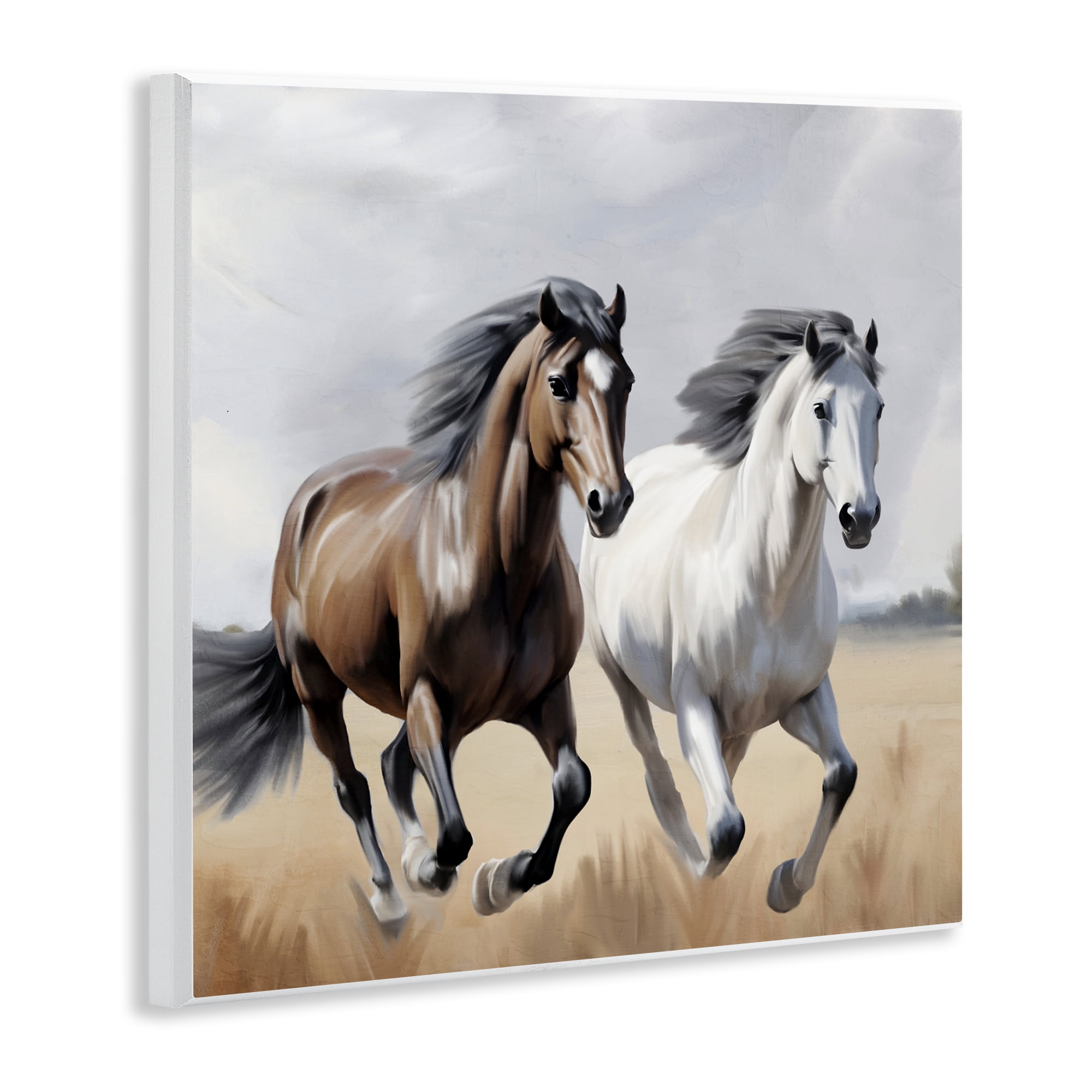 Stupell Industries Wild Run Twin Horses Wall Plaque Art, design by Kim Allen