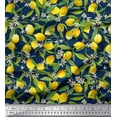 thumbnail image 1 of Soimoi Satin Silk Fabric Leaves,Floral & Lemon Vegetable Fabric Prints by Yard 42 Inch Wide, 1 of 1