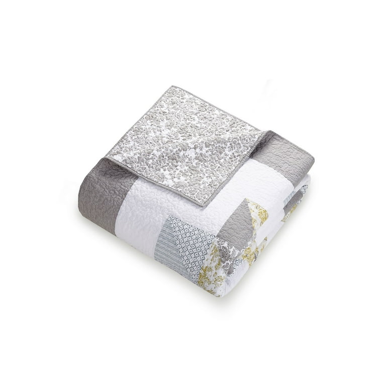 新品★Peak PatchworkQuiltedNORAGICoat Mary Jane Farm Gray Triangles Cotton Quilts, Queen