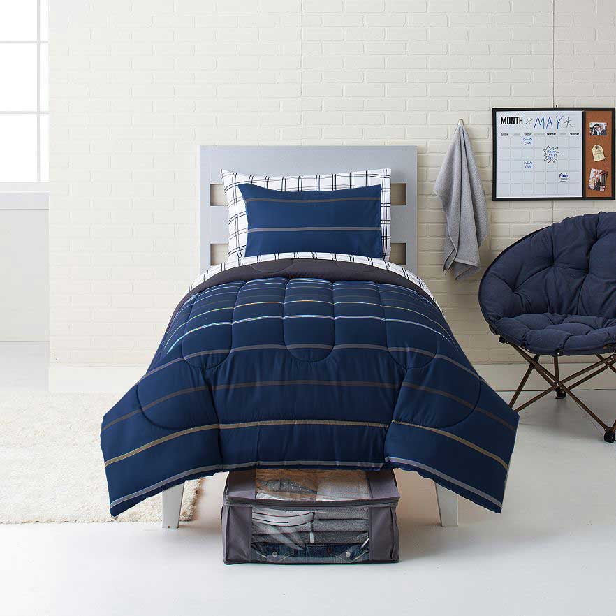 Simple By Design Boho Blue 8 Piece Dorm, Boho Dorm Bedding Twin Xl