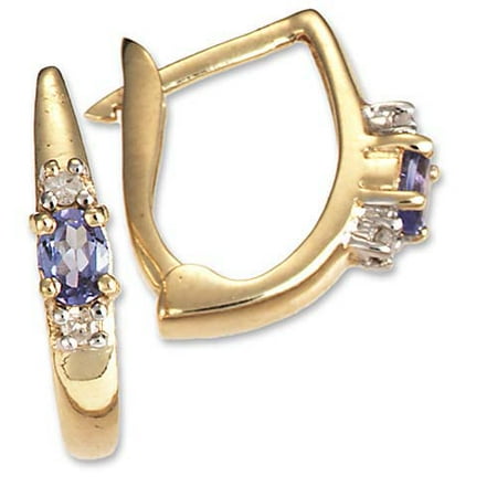 10kt Tanzanite & Diamond Earring