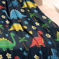thumbnail image 3 of Dark Cartoon Dinosaurs Flowers Hearts Palm Trees Pattern Blanket,Comfortable Soft Flannel Throw Blanket,All Season,Warm Lightweight Blankets for Sofa Bed Couch Living Room Chair,30"x40", 3 of 4
