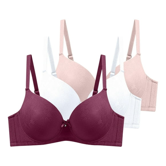 3 Pack Bras for Women Plus Size Tshirt Bra No Underwire Wireless Bras Push Up Soft Supportive Everyday Bra Bralettes