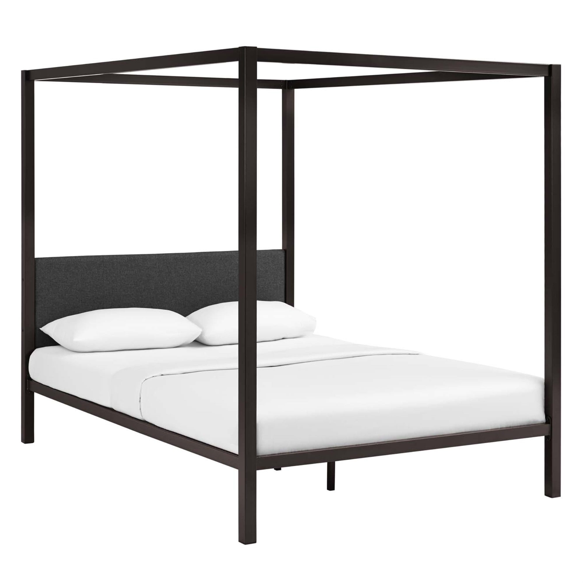Ergode Raina Queen Canopy Bed Frame Brown Gray