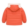 thumbnail image 3 of Staki Toddler Winter Coat Girls Winter Thick Jacket Warm Fleece Fur Lining Zipper Hooded Windproof Coat Outwear for Kids(Orange,4-5 Years), 3 of 4
