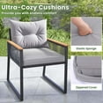 thumbnail image 6 of Costway 3 PCS Outdoor Conversation Set with 2-Layer Side Table Acacia Wood Armrests, 6 of 9