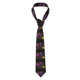 thumbnail image 2 of Yiaed Mardi Gras with Flamingo Print Men's Ties Silk Business Necktie for Husband Father Valentine's day Father's Day Gift, 2 of 7