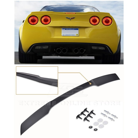 Extreme Online Store for 2005-2013 Chevrolet Corvette C6 All Models | EOS ZR1 Style ABS Plastic Matte Black Rear Trunk Lid Wing Spoiler with Hardware Included