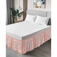thumbnail image 4 of Pink Boho Wrap Around Bed Skirts for King Bed 16" Drop,Bed Skirt with Adjustable Elastic Belt Dust Ruffle Bed Valance for Bedroom Hotel Vintage Abstract Tribal Decorative Oriental Bed Frame Cover, 4 of 7
