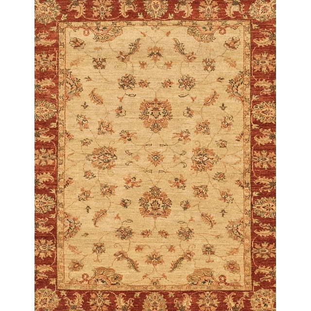 Ahgly Company Tapis Rectangulaire Abstrait Orange Rouge Lavable en Machine, 5 Pieds x 7 Pieds