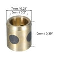thumbnail image 2 of Sleeve Bearings 5mm/0.2" Bore,7mm/0.28" OD,10mm/0.39" Height,Wrapped Oilless Bushings Brass Graphite,Pack of 2, 2 of 4