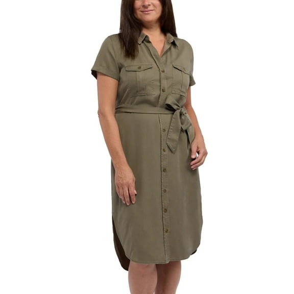 Teddi Rose Women's Tencel Shirt Dress | Green, Medium
