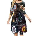 thumbnail image 1 of Bright Abstract Fantasy Pattern Square Neck Dress New Plus Size Elegant Women Waist Tight Dress Beautiful Abstract Pattern, 1 of 4