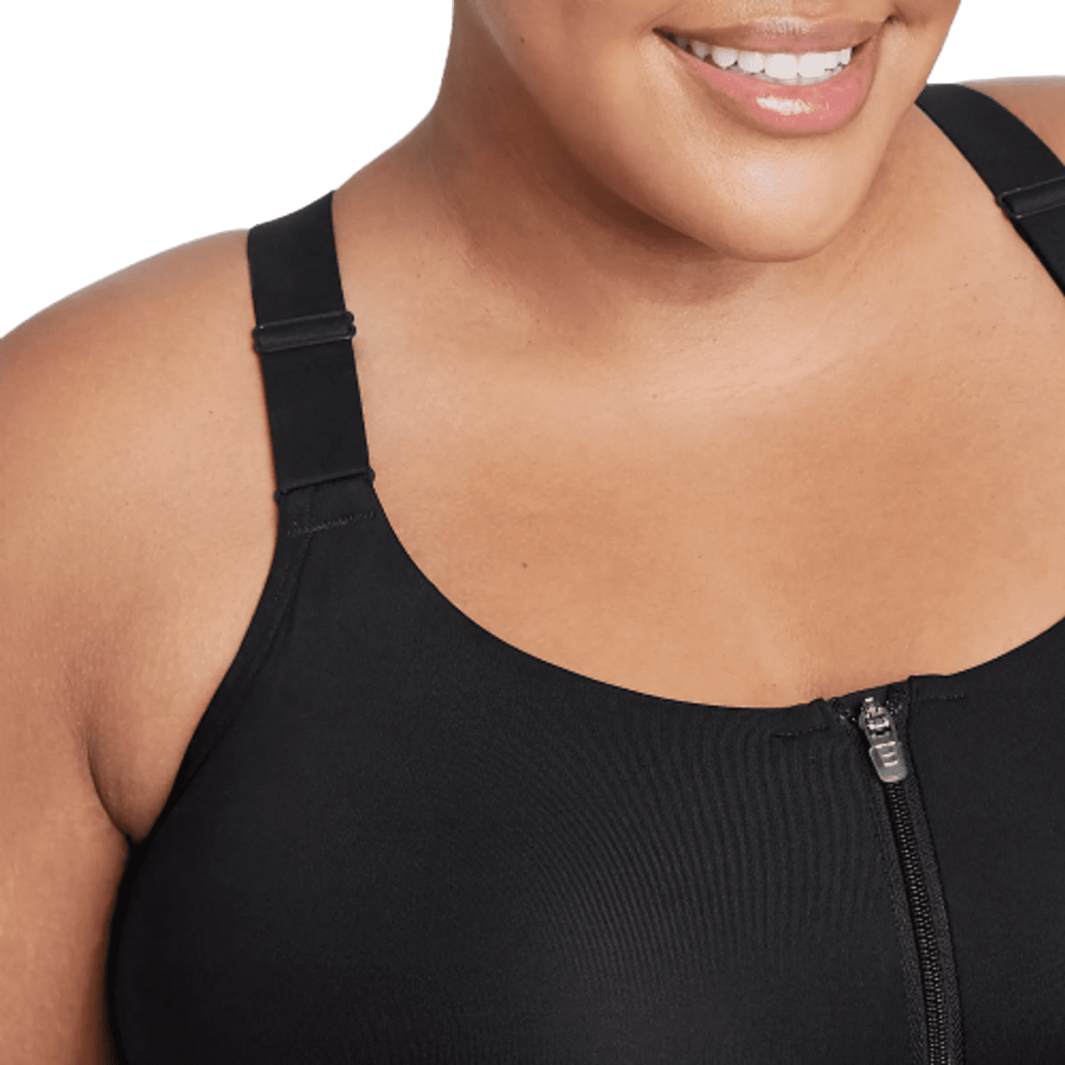 ALL IN MOTION Women's Plus Size High Support Zip Front Bra Black 42D