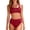 Red, variant on IFNWSV Bathing Suit for Women 2 Piece Bikini Set Tie Side High Leg Cut String Bikini Adjustable Top Padded Black XL