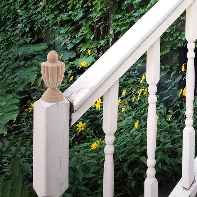 Minkissy Decorative Finials Beige Wood Sturdy Design 1Pcs Tailored For Bed Post And Staircases Usage