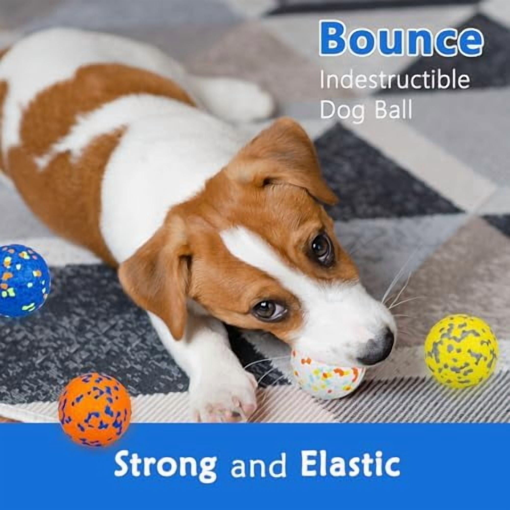 Dog Ball Toys Dog Tennis Ball for Aggressive Chewers Indestructible Bouncy Lightweight Water Toy Fetch Ball for Large Medium and Small Dog Blue & Yellow (2-Pack),Small (2.5" diameter)